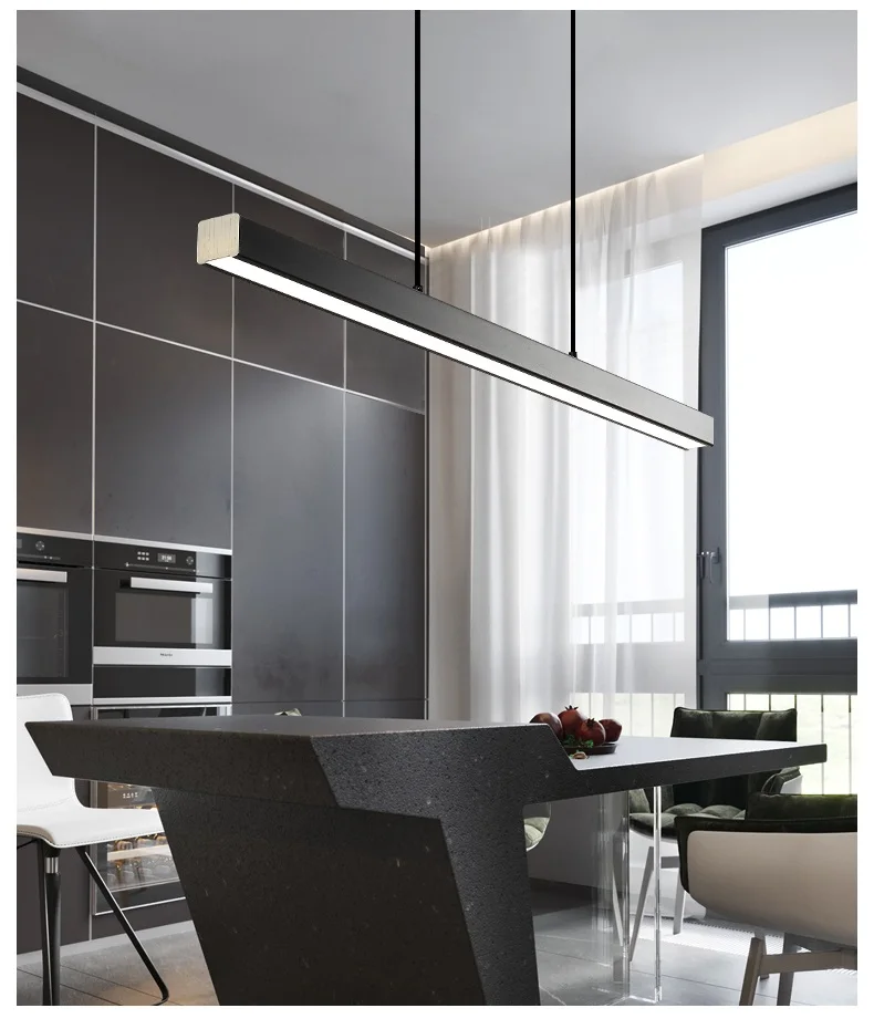 Modern LED Pendant Light Fixtures Creative Rectangle Hanging Lamp Nordic Lamps Aluminum Hanglamp Simple Acrylic Loft Luminaire