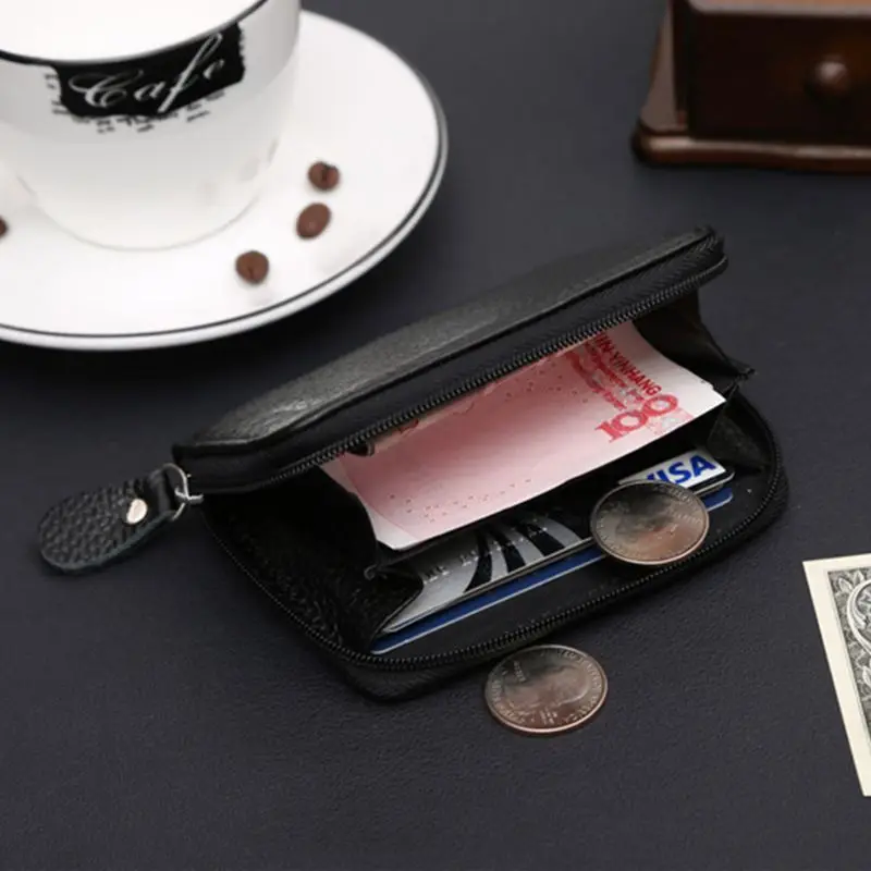 Модный мужской кожаный мини кошелек для монет маленький кредитных карт сумка на