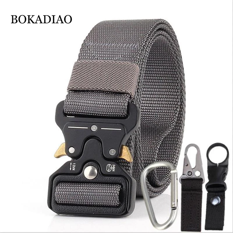 BOKADIAO Hot Mens Tactical Belt Quick release Military Nylon Belts Outdoor multifunctional Training Belt High Quality male Strap