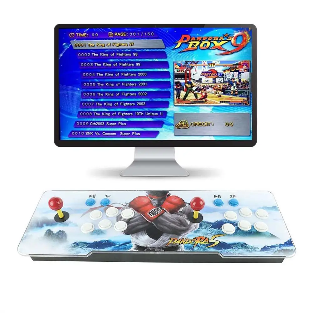 Blue SF Pandora Box 9D 2222 аркадная игровая консоль для ТВ ПК PS3 монитор 2 плеер управление играми Любимый список переключаемое разрешение - Цвет: Blue SF