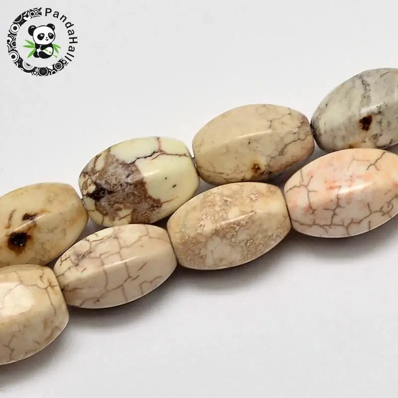 

5 Strands Faceted Oval Natural Beads Strands, Ivory, 12x9mm, Hole: 1mm; about 33pcs/strand, 15.7"