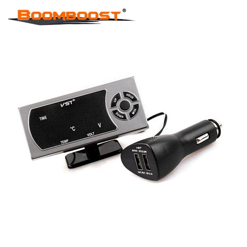 Автомобильное зарядное устройство для телефона 2 1 а с двумя USB-портами вольтметр