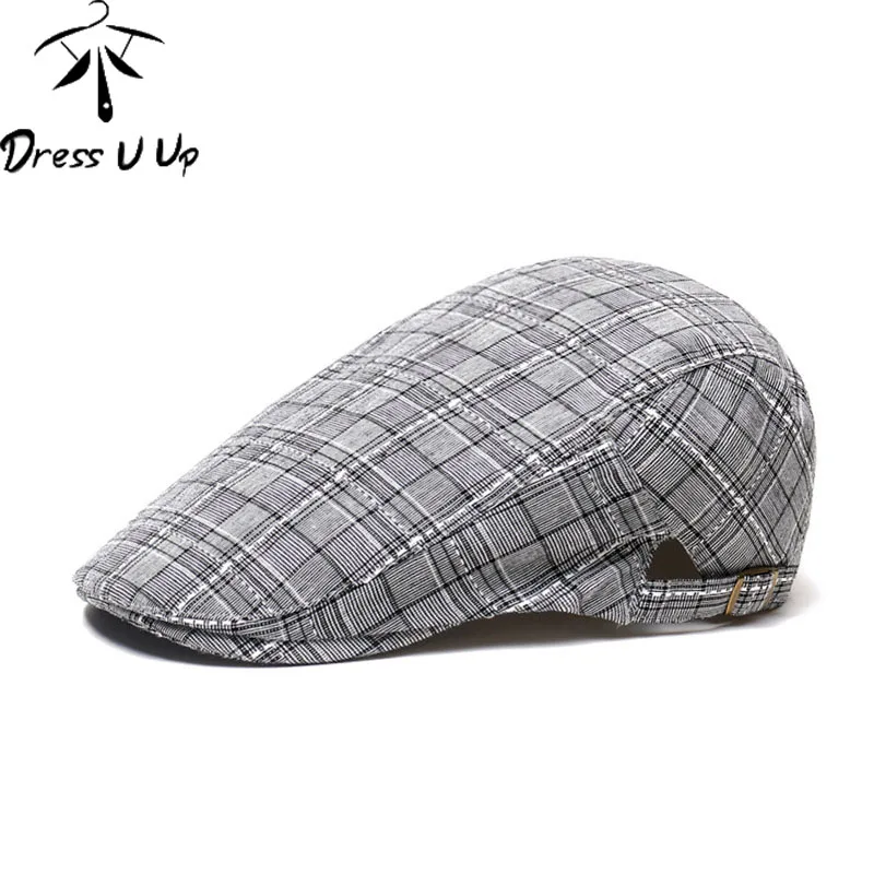 DRESSUUP/осенне-зимняя мужская шапочка из спандекса, Шапки, береты в британском западном стиле, шерстяная Улучшенная Кепка на плоской подошве, Классическая винтажная полосатая Кепка - Цвет: C3