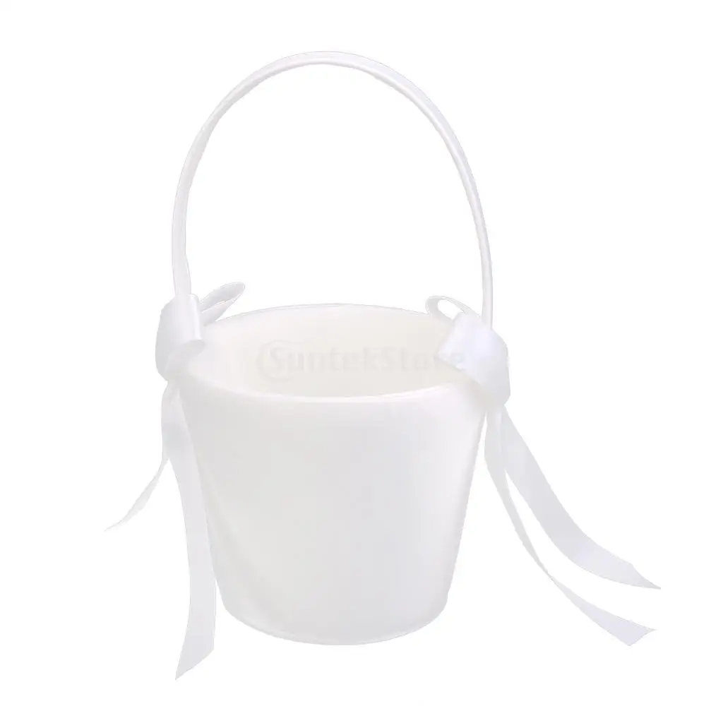 Бант SPMART цвета слоновой кости из атласной ленты Свадебная корзина с цветами для