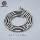 Хромированный гибкий шланг для душа из нержавеющей стали, мягкая труба для душа, водопроводная труба для ванной, водопроводная труба, общая сантехника 1,52,453 м