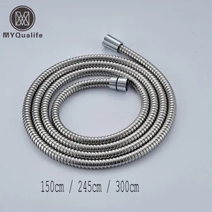 Хромированный гибкий шланг для душа из нержавеющей стали, мягкая труба для душа, водопроводная труба для ванной, водопроводная труба, общая сантехника 1,52,453 м