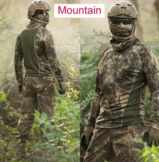 Mountain Kryptek, камуфляжная одежда охотника, Повседневная быстросохнущая футболка, Военная Тактическая Экипировка, Мандрэг Хайлендер, страйкбол, рубашка - Цвет: Mountain