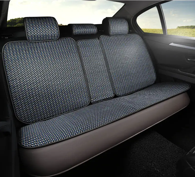 blue rear 1pcs Бамбуковое волокно, воздушная охлаждающая Подушка, автомобильная бамбуковая Подушка на одно сиденье, четыре сезона, обычная бамбуковая подушка, Автомобильная подушка, подходит для большинства автомобилей - Название цвета: blue rear 1pcs