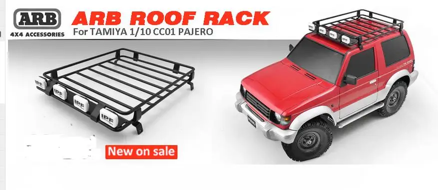 Металлический багажник на крышу с подсветкой ABR для масштаба 1/10 Tamiya cc01 cc 01 PAJERO ARB