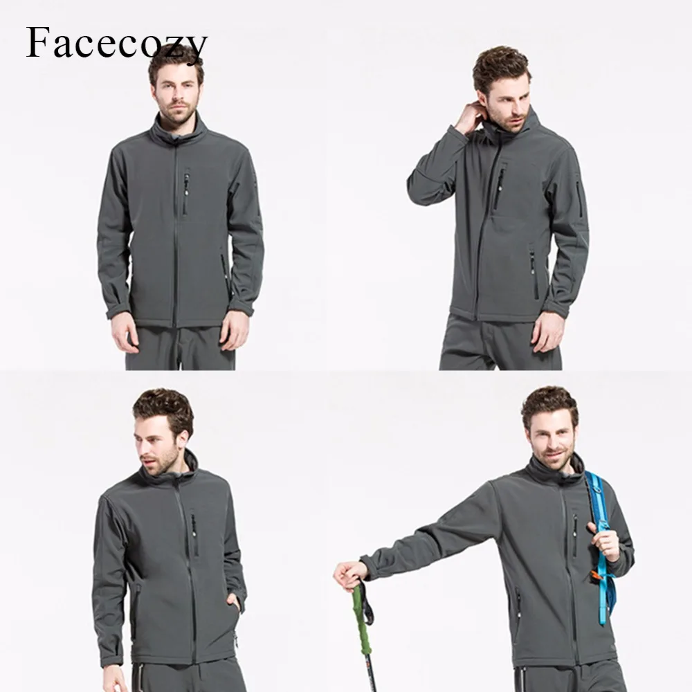 Facecozy Мужская Зимняя Толстая ветровка походные куртки уличное теплое пальто 2018