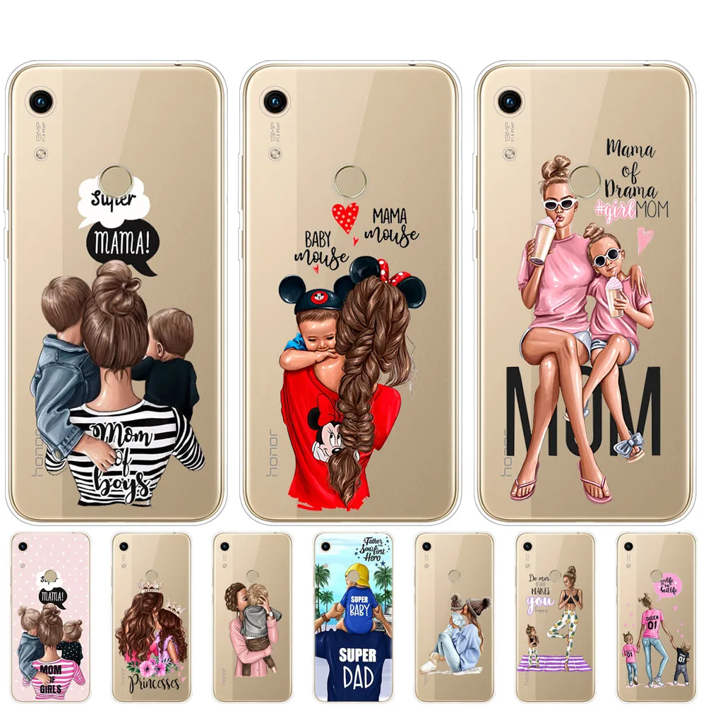 

Case For Huawei Honor 8A PRO 8C 8X 10 i play case back cover for huawei Y5 Y6 Y7 Y9S Y9 2019 pro Prime Baby Mom Girl dad super