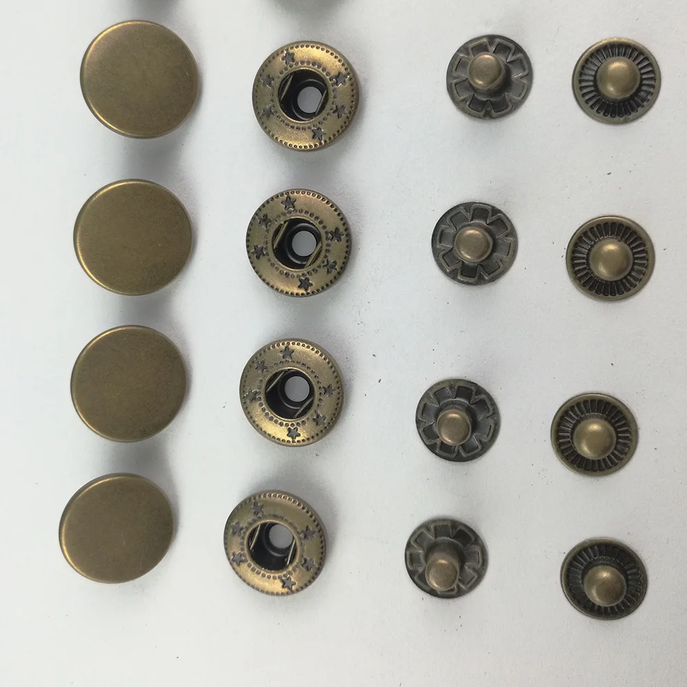 100 шт. черные серебристые металлические кнопки из нержавеющей стали шпильки