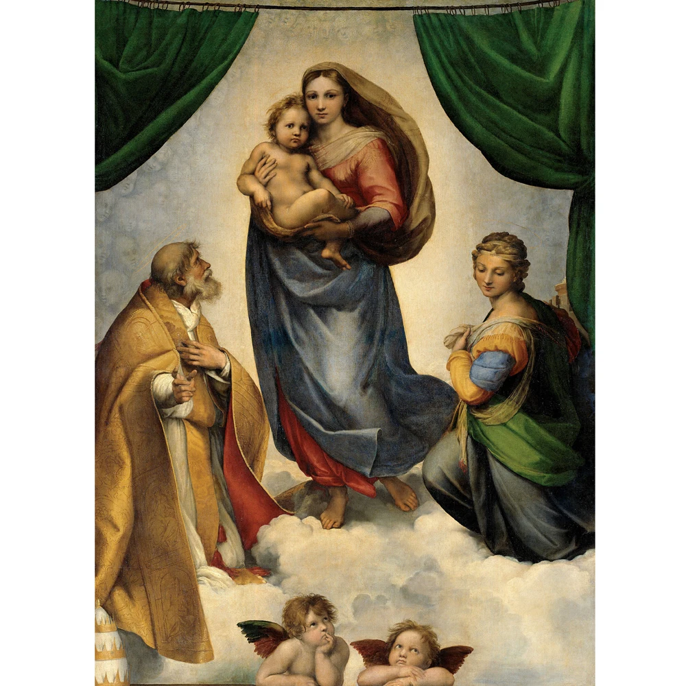 Печать на холсте Sistine Madonna Современные художественные рисунки для украшения дома