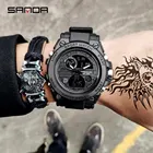 Часы наручные SANDA Мужские Цифровые, брендовые Роскошные спортивные водонепроницаемые S Shock в стиле милитари, 2019
