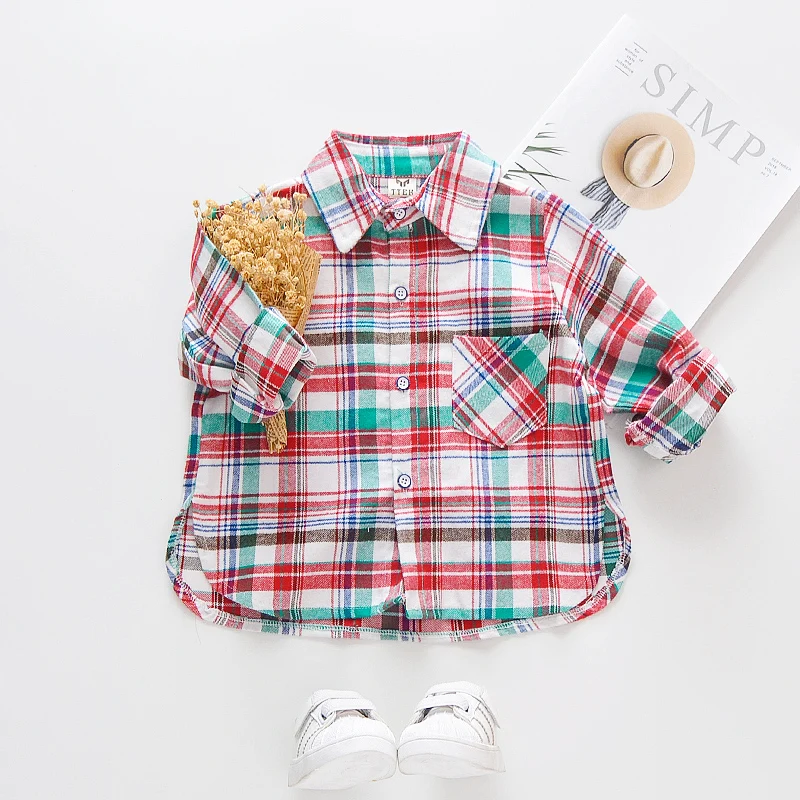 Shirt for boy clothing children spring new arrival baby clothes plaid shirt coat tops kids fashion |