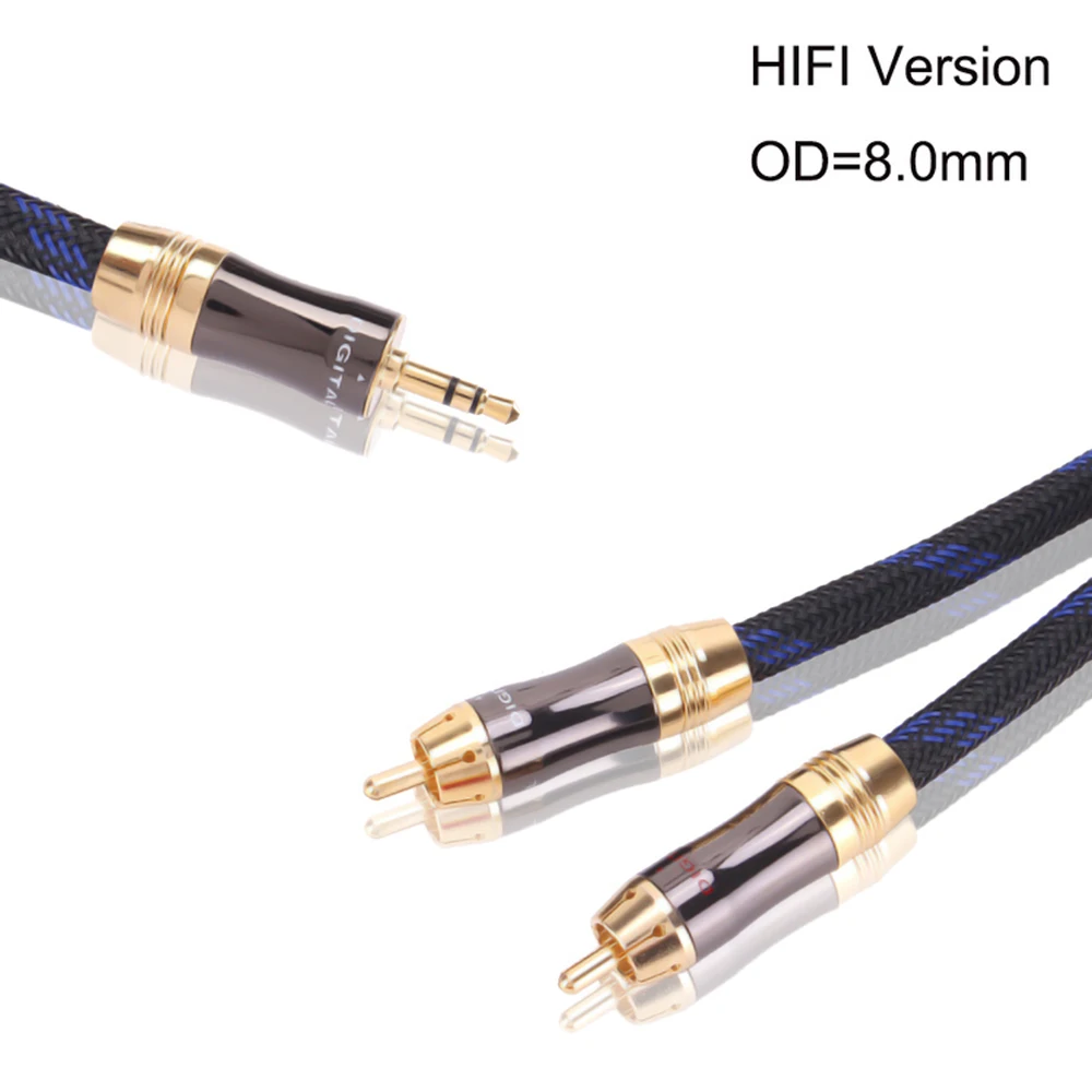 HIFI 0 5 м 1 2 3 мм на RCA аудиокабель штекер Rca стерео кабель для iPhone MP3 DVD