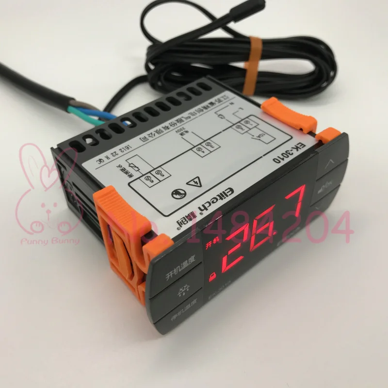 Цифровой ЖК-контроллер температуры 220 V-40~ 99C с сенсорной клавишей, термостат для холодильника с датчиком