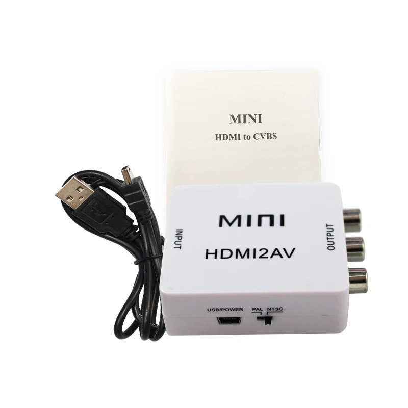Бесплатная доставка Мини преобразователь видео HD с HDMI на AV/CVBS L/R видеоадаптер 1080P