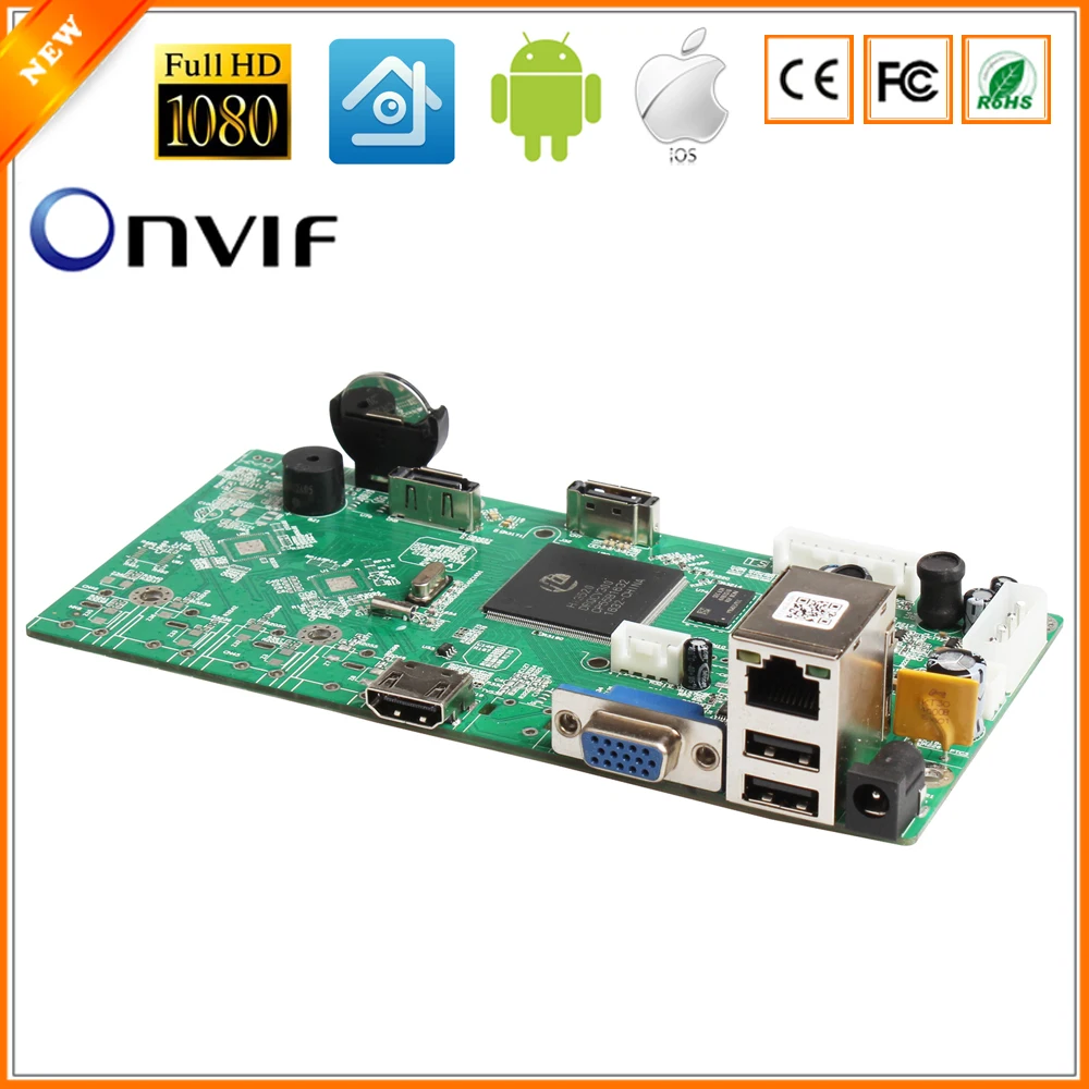 Besder XMEye P2P 16CH 1080P CCTV NVR плата HI3520D 4CH 5MP 16CH 1080P видеомагнитофон Модуль 2 порта SATA ONVIF Обнаружение движения