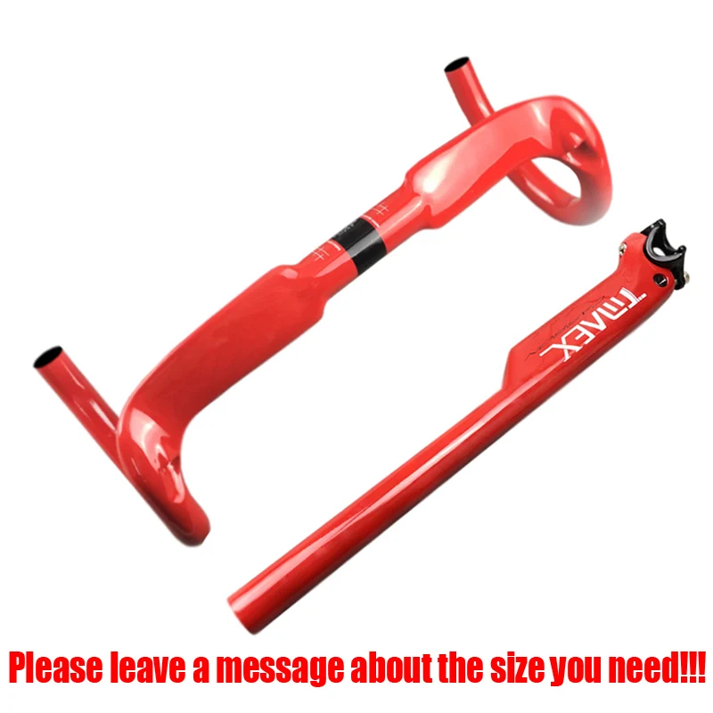 Handlebars Seatpost Красная пышная руль из углеродного волокна+ углерода подседельный штырь для горного велосипеда руль шоссейный велосипед Бент бар 31,8 мм* 400/420/440 ультратонкое Оптическое стекло светильник глянцевый - Цвет: Handlebars Seatpost