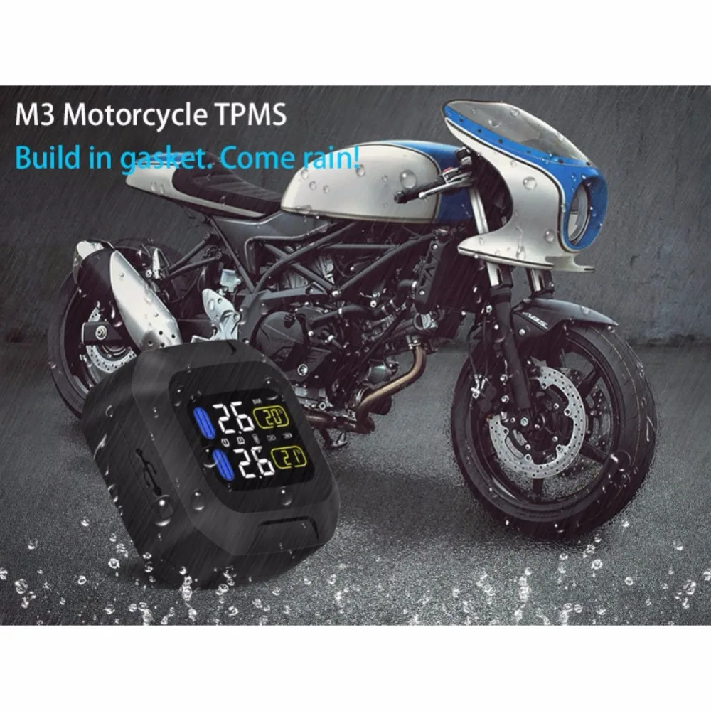 tire pressure monitor system Waterproof Lightning-proof General Wireless TPMS Motorcycle Tire Pressure Monitoring System For Two