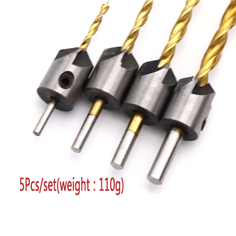 5 шт. Титан шестигранный хвостовик конуса отверстие спиральное сверло
