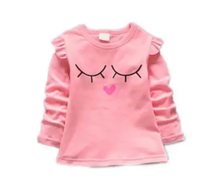 Новинка сезон весна-осень Милая футболка из чистого хлопка с длинными рукавами и