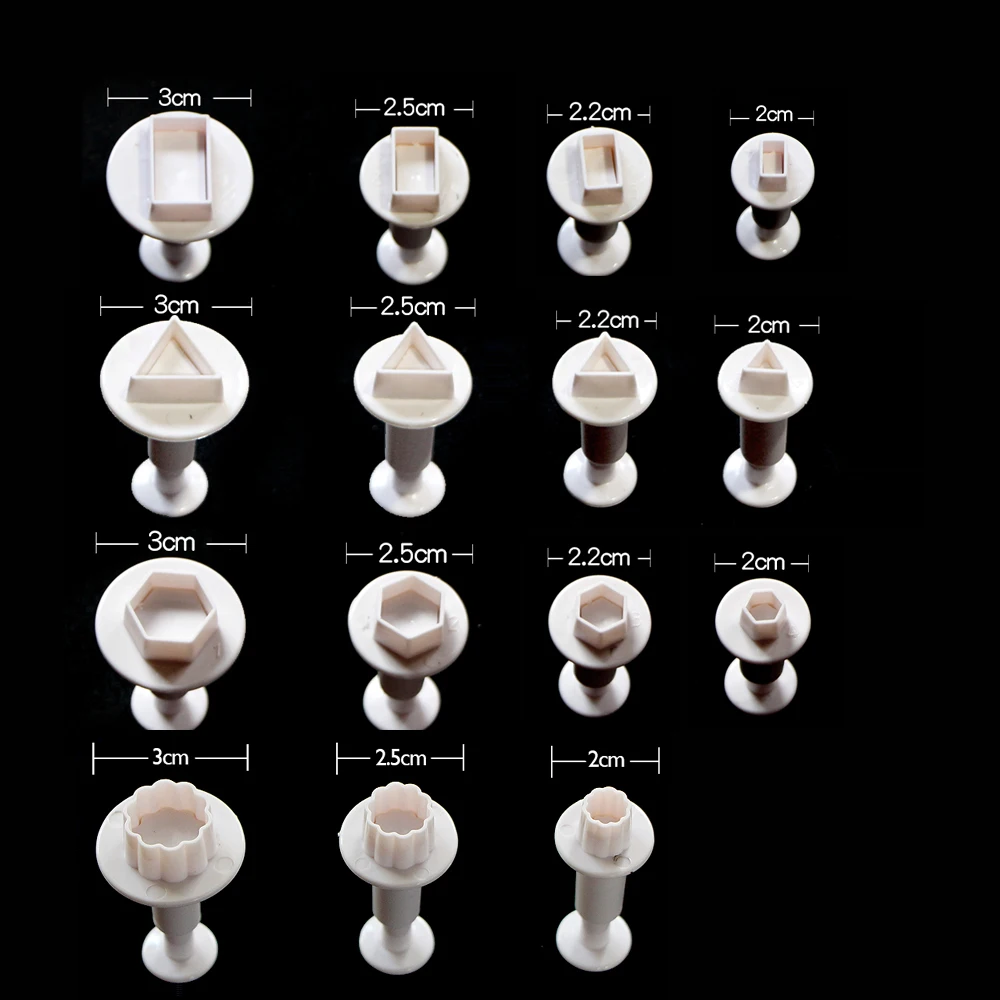 4 шт./компл. резак для печенья с геометрическим рисунком пластиковый треугольный