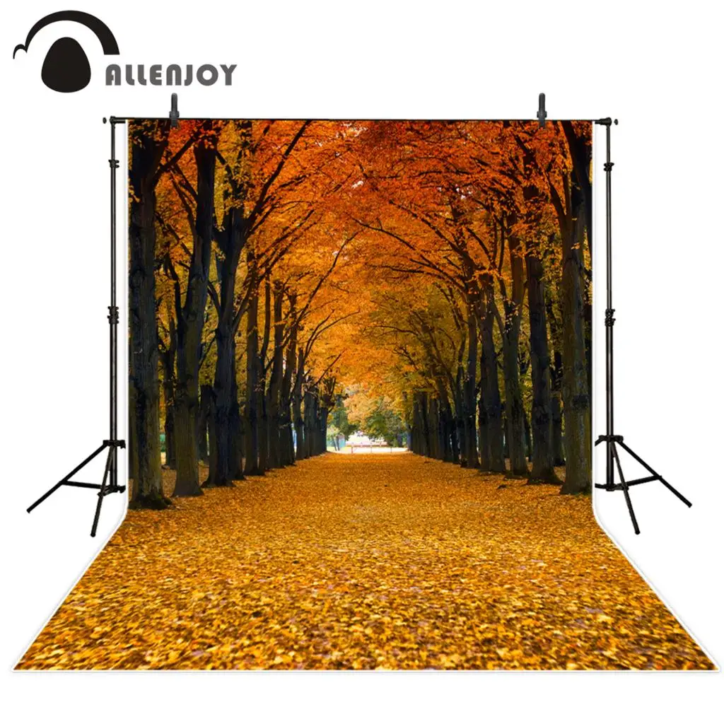 

Виниловый Фотофон Allenjoy, красивая желтая дорожка с изображением осенних листьев, Фотофон на заказ