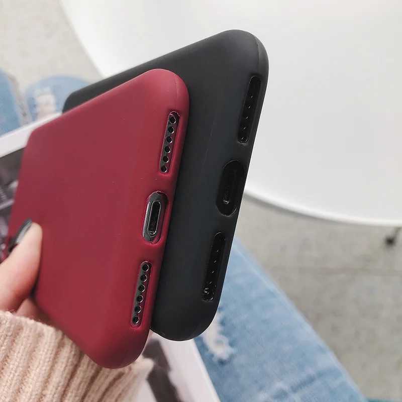 Fashion Original Simple Couple Phone Case For iPhone 6 6S 7 8 Plus X XS MAX XR Soft TPU Solid Color Back Cover Funda |