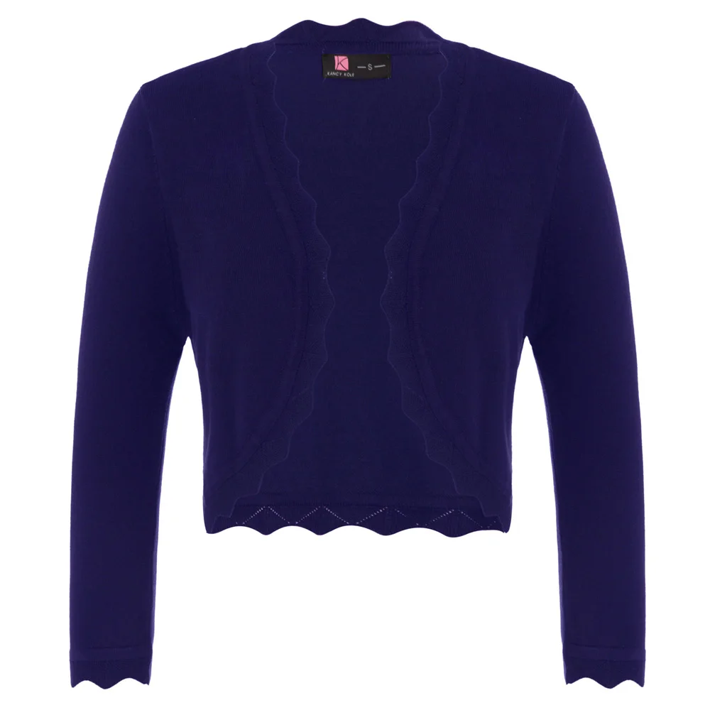 Женское пальто с рукавом 3/4 открытое переднее укороченное болеро элегантное