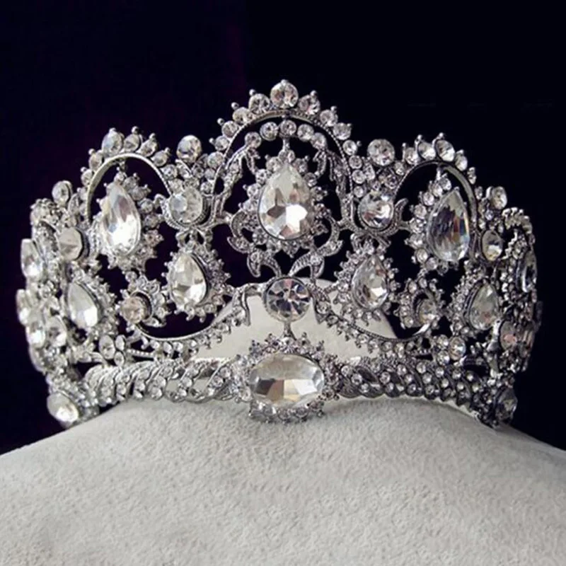 Серебреная корона, серебреная тиара со стразами
