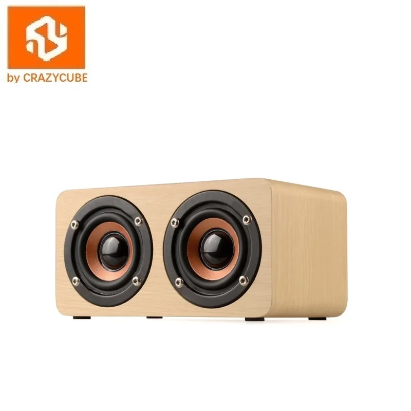 Деревянная Беспроводная bluetooth колонка CrazyCube портативная Hi Fi ударная басовая