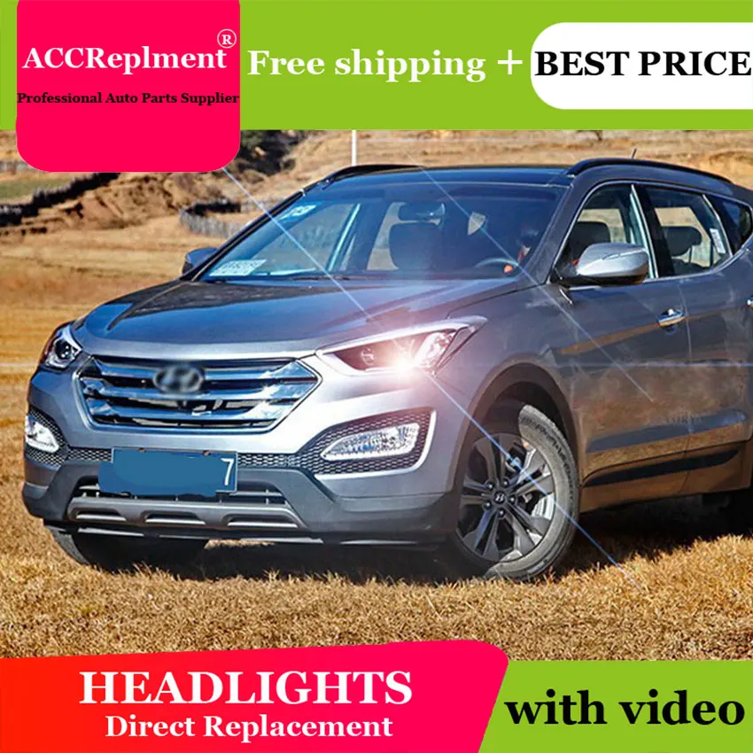 AUTO.PRO 2013 2014 для Hyundai IX45 фары светодиодный Противотуманные bi xenon lens led bar Santafe DRL
