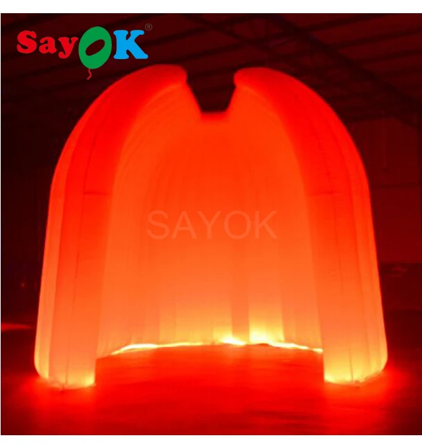 

Sayok 4x2.5M Inflatable Photo Booth Backdrops LED Wall Tent Angel's Wings with 17 Color Lights for Party Wedding Decoration