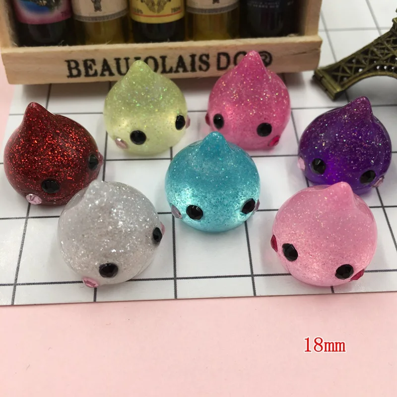 Очаровательные Красочные куклы с блестками из смолы для рукоделия скрапбукинга