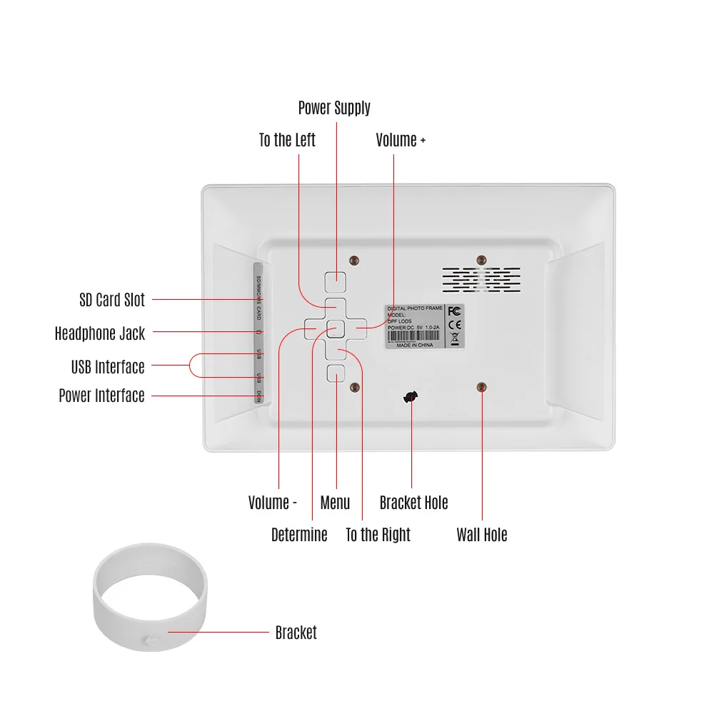 Andoer 10 дюймов 1024*600 Ips цифровая фоторамка Поддержка настройки времени функции