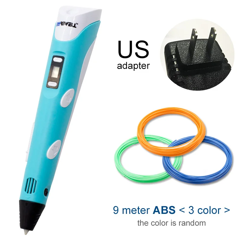 Myriwell 3D ручка LED Дисплей 2nd поколения 3D печать Ручка с 9 м ABS нити Искусство DIY ручки для детей инструменты рисования - Цвет: Blue US