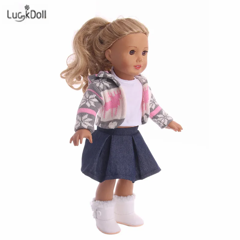 LUCKDOLL Высокое качество Модный летний свитер костюм из трех предметов для 1" американская кукла или 43 см кукла игрушка аксессуары