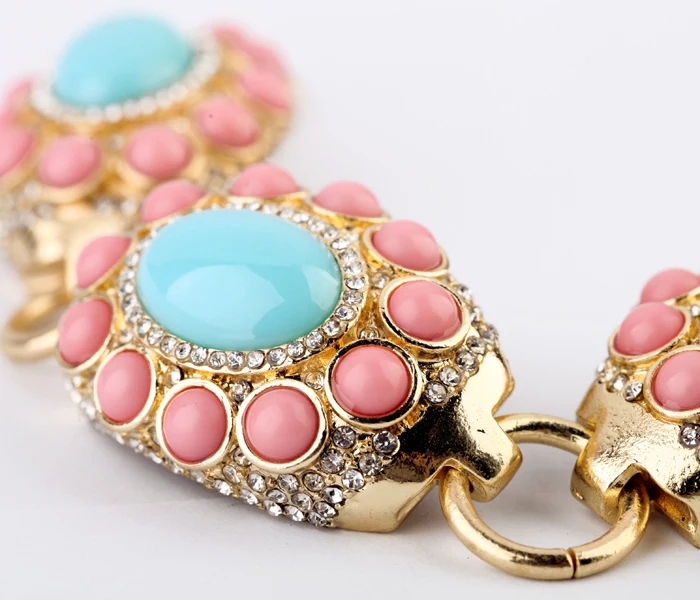 Большой женский браслет с искусственным драгоценным камнем модные вечерние