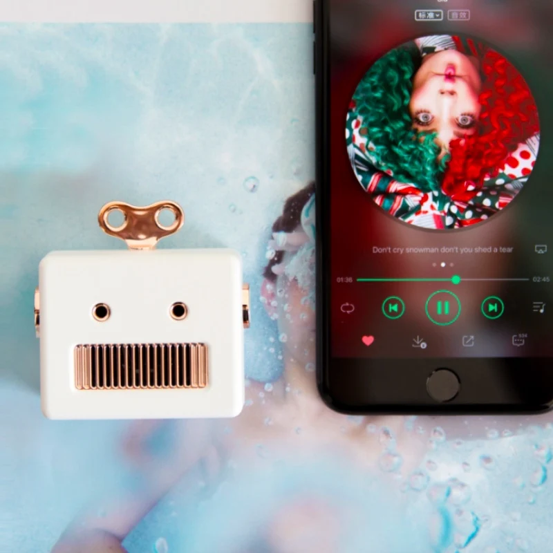 Портативная Bluetooth Колонка в стиле ретро форме робота милая беспроводная уличная