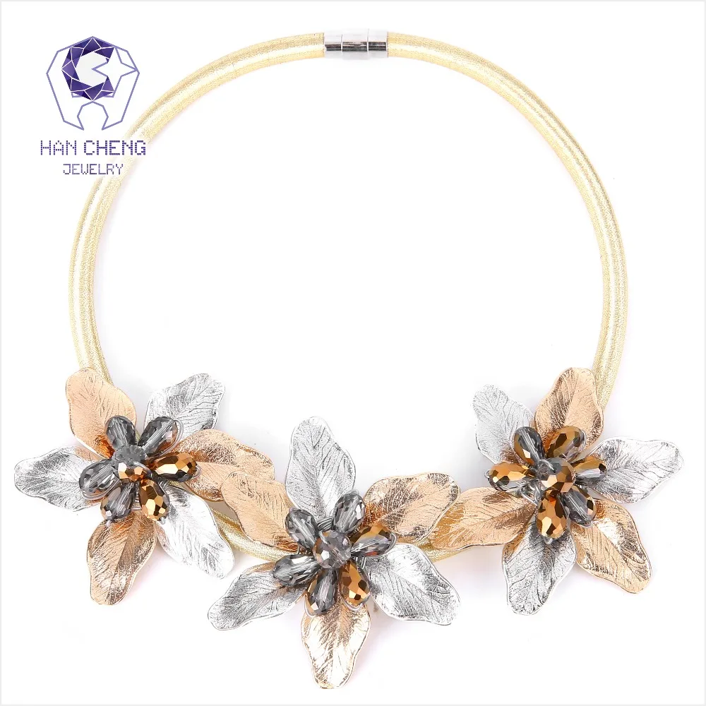 HanCheng модное колье с кристаллами золотистого цвета ожерелье подвеской женское