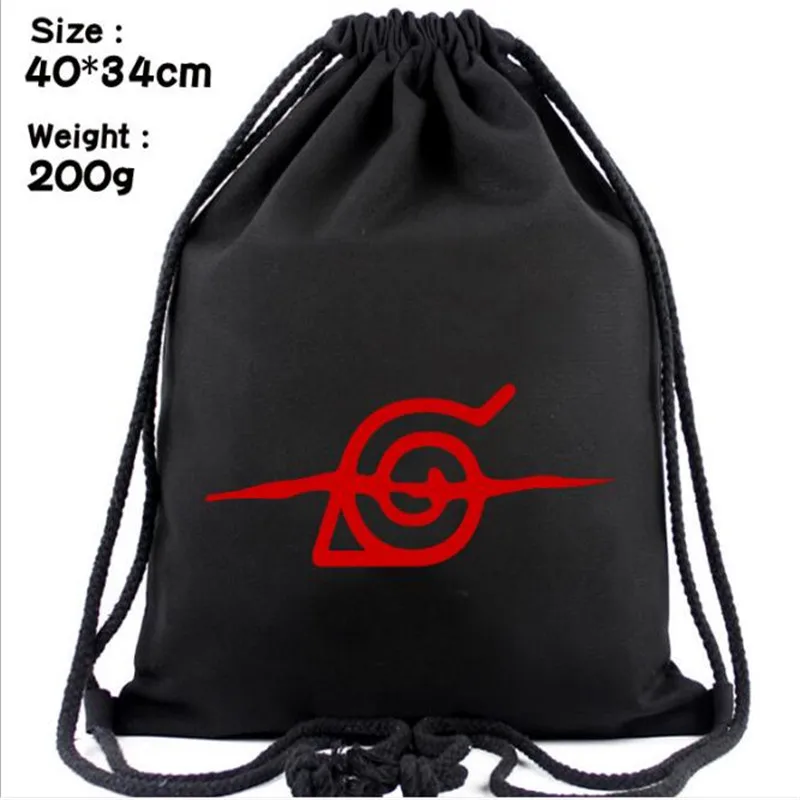 Японский рюкзак ниндзя на шнурке с рисунком из аниме холщовые сумки школьная