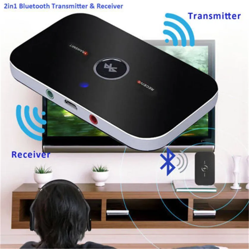 2 в 1 Bluetooth передатчик приемник беспроводной портативный аудио плеер Aux 3,5 мм A2DP для ТВ ПК стерео аудио адаптер
