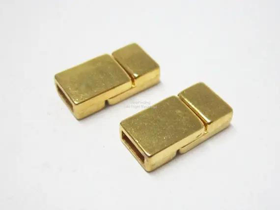 

Flat magnetic clasp Gold 6x2mm leather clasp 6mm magnet clasp FC33G