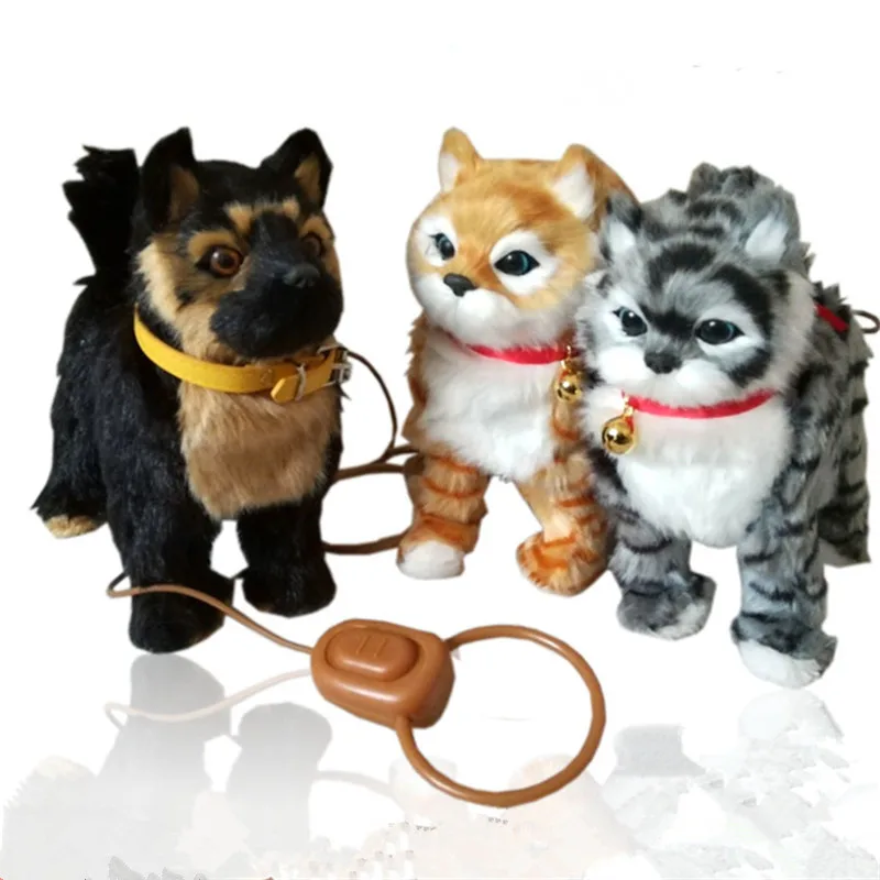 1 шт. робот кошка электронная игрушка для кошек электронная плюшевая игрушка для домашних животных Поющие песни Walk Mew поводок котенок игрушки для детей подарки на день рождения