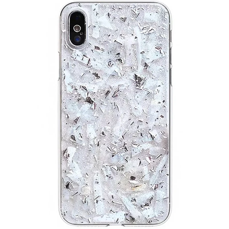 Чехол для iPhone X Xr Xs Max из золотой фольги с блестками Прозрачный мягкий силиконовый
