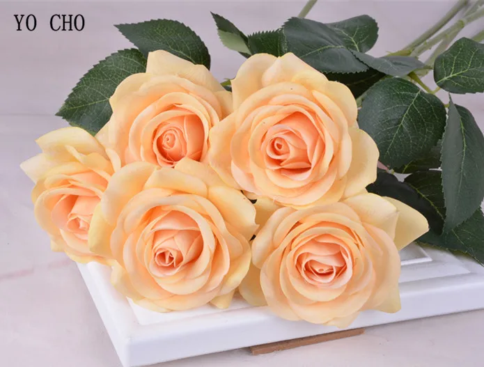 yellow YO CHO настоящий сенсорный искусственный цветок, шелковые пионы, Розовый Белый Букет пионов, свадебные, вечерние, Декоративные искусственные цветы - Цвет: yellow