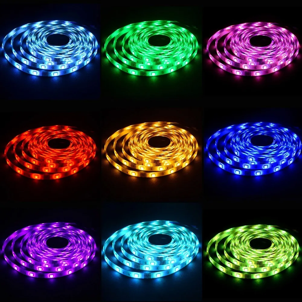 

SMD5050 30Leds/m RGB Led Strip Fleixble Light Bluetooth RGBW Led Controller DC12V 2A Led Power Supply Adapter Kit 5M