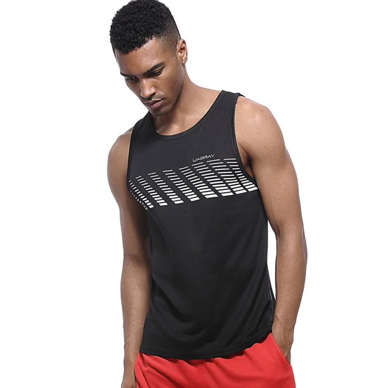 Быстросохнущая майка для мужчин модный бренд Фитнес без рукавов Мужская Нижняя